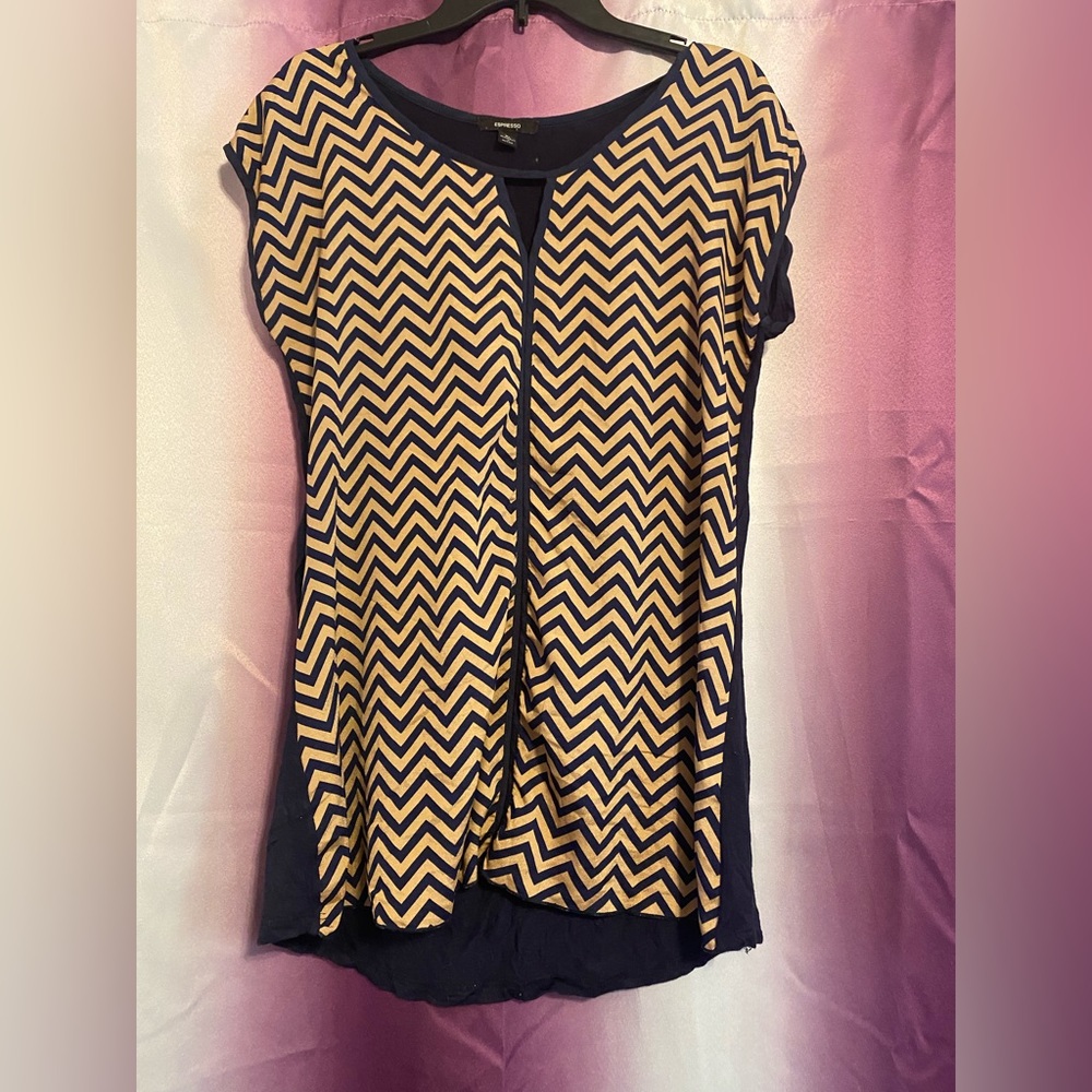 Small Chevron & Navy Blue Blouse
